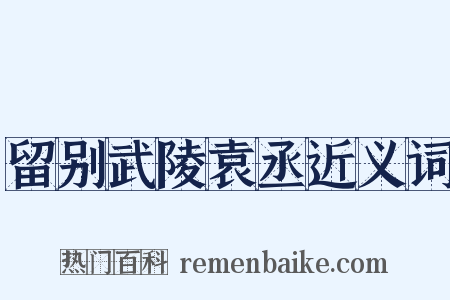 留别武陵袁丞近义词是什么意思的图片